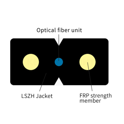 2.0 밀리미터 3.0 밀리미터 직경 파이버 옵틱 케이블 PVC LSZH는 외부 쉬스를 검게합니다