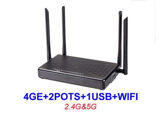 듀얼 밴드 Ftth ONU 장비 HGU 4GE 2 포트 WIFI 2.4G 5G 1 USB EPON XPON ONU KEXINT