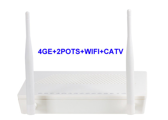 이더넷 4 기가비트 GEPON ONU 1 USB 4GE 2POTS WIFI CATV IPv4 및 IPv6 이중 스택 지원