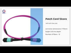 섬유 광학 24 MTP MPO 패치 코드 5M OM4 24 핵심 심홍색 저손실 0.3dB B형 행동 양식